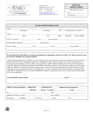 Rental Application Form
