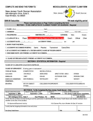 Medical/Dental Accident Claim Form