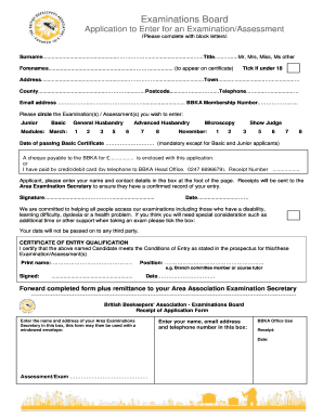 BBKA Examination Application Form