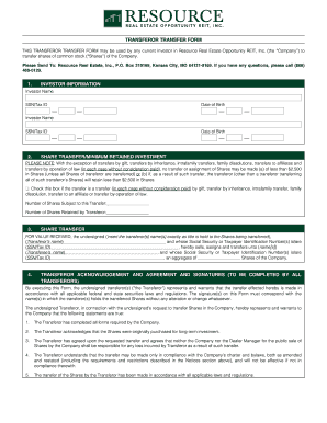 Change of Ownership Application for Transfer Form