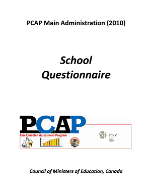 Pan-Canadian Assessment Program School Questionnaire