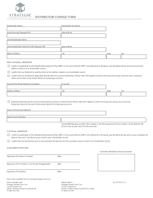 Distribution Change Form