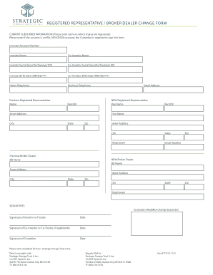 Registered Representative Broker Dealer Change Form