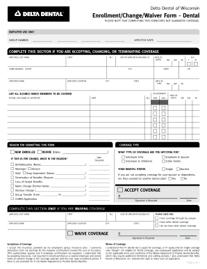 Delta Dental of Wisconsin Enrollment Form
