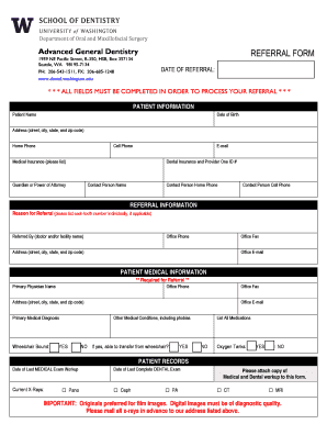Advanced General Dentistry Referral Form