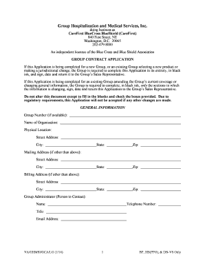 CareFirst Group Contract Application