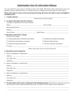 Authorization Form for Information Release