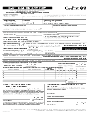 Health Benefits Claim Form