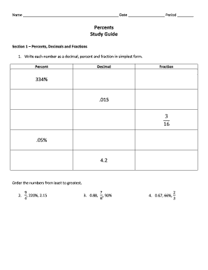 Percents Study Guide
