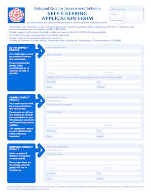 VisitEngland Quality Assessment Scheme Application Form
