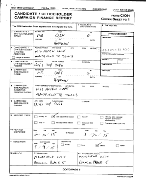 Texas Campaign Finance Report