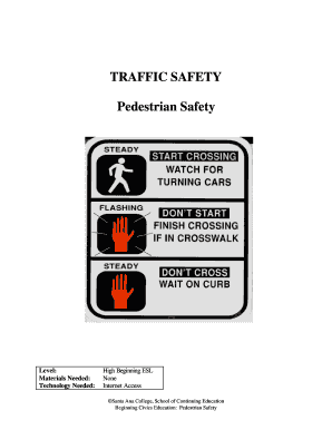 Pedestrian Safety Educational Form