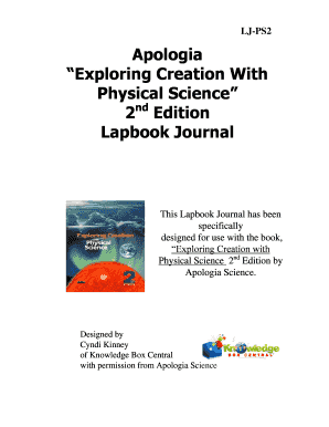 Exploring Creation Physical Science Lapbook Journal