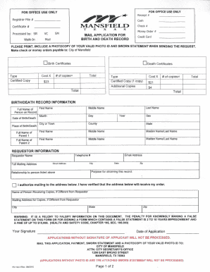 Texas Birth and Death Record Application