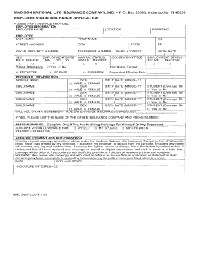 Employee Vision Insurance Application