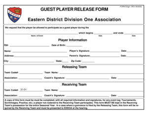 Guest Player Release Form