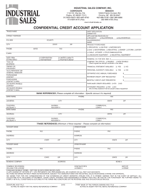 Confidential Credit Account Application