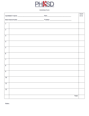 Interview Score Form