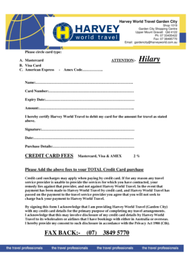 Credit Card Authorization Form