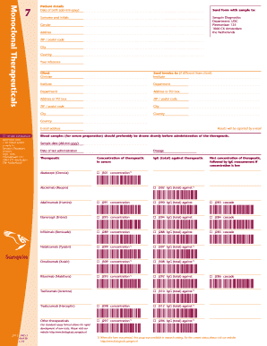 Sanquin Therapeutic Drug Monitoring Form