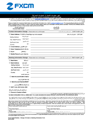 Change of Contact or Banking Information Form