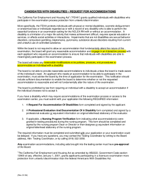 California Request for Accommodations for Disabilities