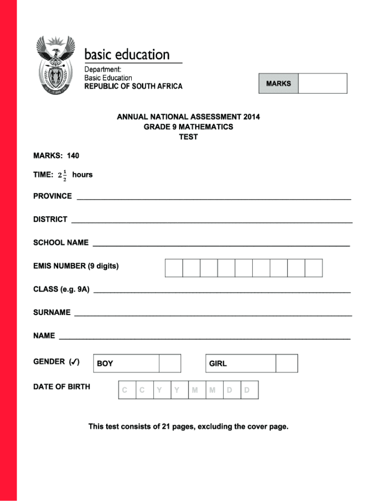 grade 9 mathematics questions and answers pdf Preview on Page 1