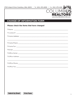 Change of Information Form
