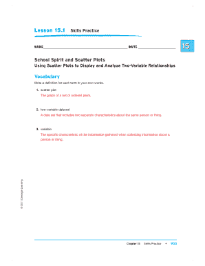 Lesson 15.1 Skills Practice
