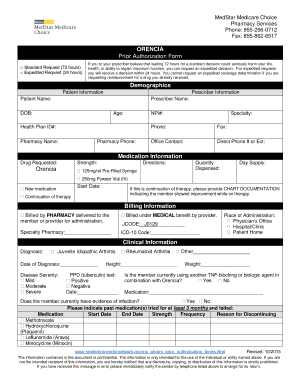 MedStar ORENCIA Prior Authorization Form