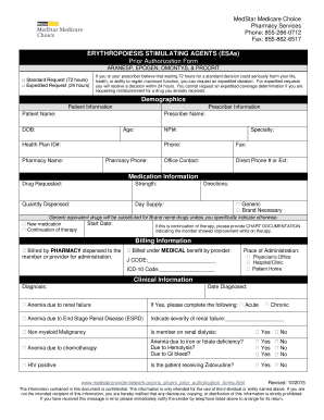 MedStar Medicare Choice ESA Prior Authorization Form