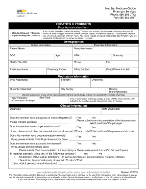 MedStar Hepatitis C Prior Authorization Form