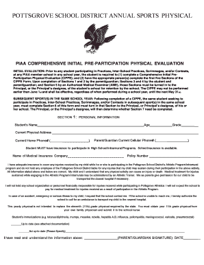 PIAA Comprehensive Initial Pre-Participation Physical Evaluation