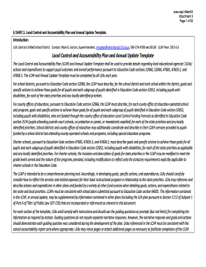 Local Control and Accountability Plan Template