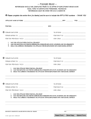 Employee Reference Form