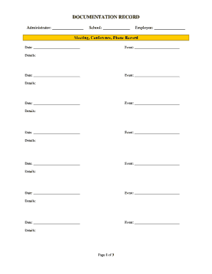 Employee Documentation Record