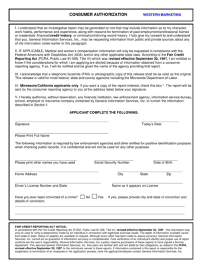 Consumer Authorization Form