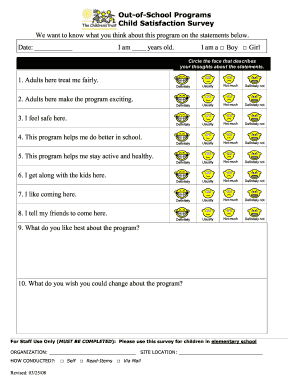 Out-of-School Program Feedback Form