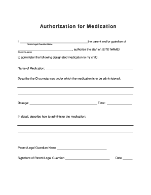 Authorization for Medication