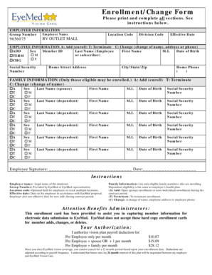 Employee Enrollment Change Form