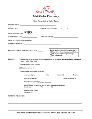 New Prescription Order Form