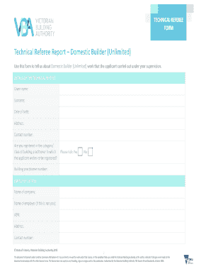 Technical Referee Report Form