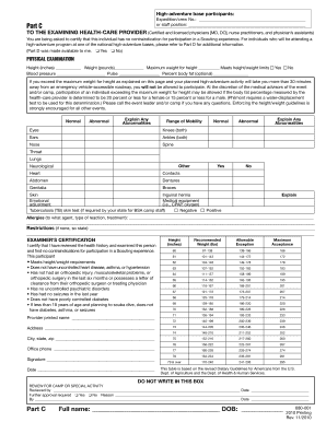 Scouting High-Adventure Medical Form
