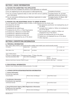 Medicare Enrollment Application for Ordering and Referring