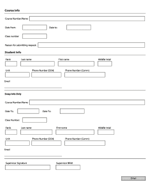 Military Course Request Form