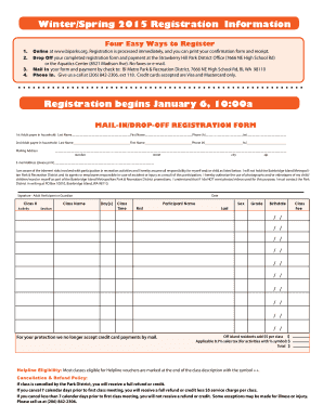 Winter/Spring 2015 Registration Form