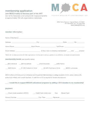 MOCA Membership Application Form
