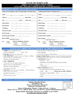 Maryland Direct Pay Enrollment Form