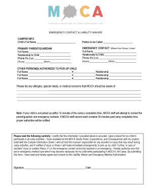 Emergency Contact and Liability Waiver