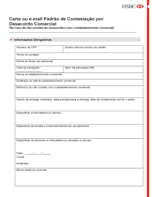 Carta de Contestação por Desacordo Comercial